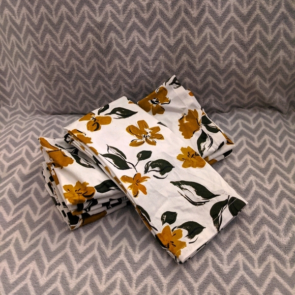 Indigo OUI - leafy floral napkins set of 6